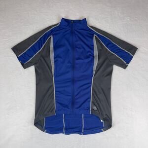 Novara Cycling Jersey Men's XL Blue Lapis‎ Gray Short Sleeve Sprint Full Zipper